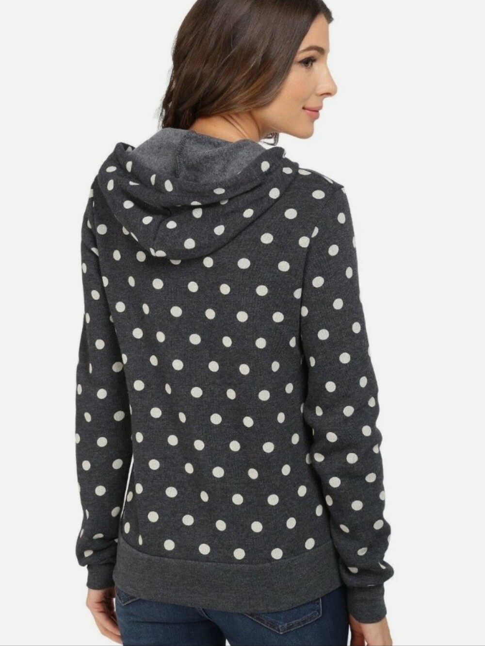 Alternative Women’s Black Polka Dot Pullover Hoodie - Picture 2 of 8